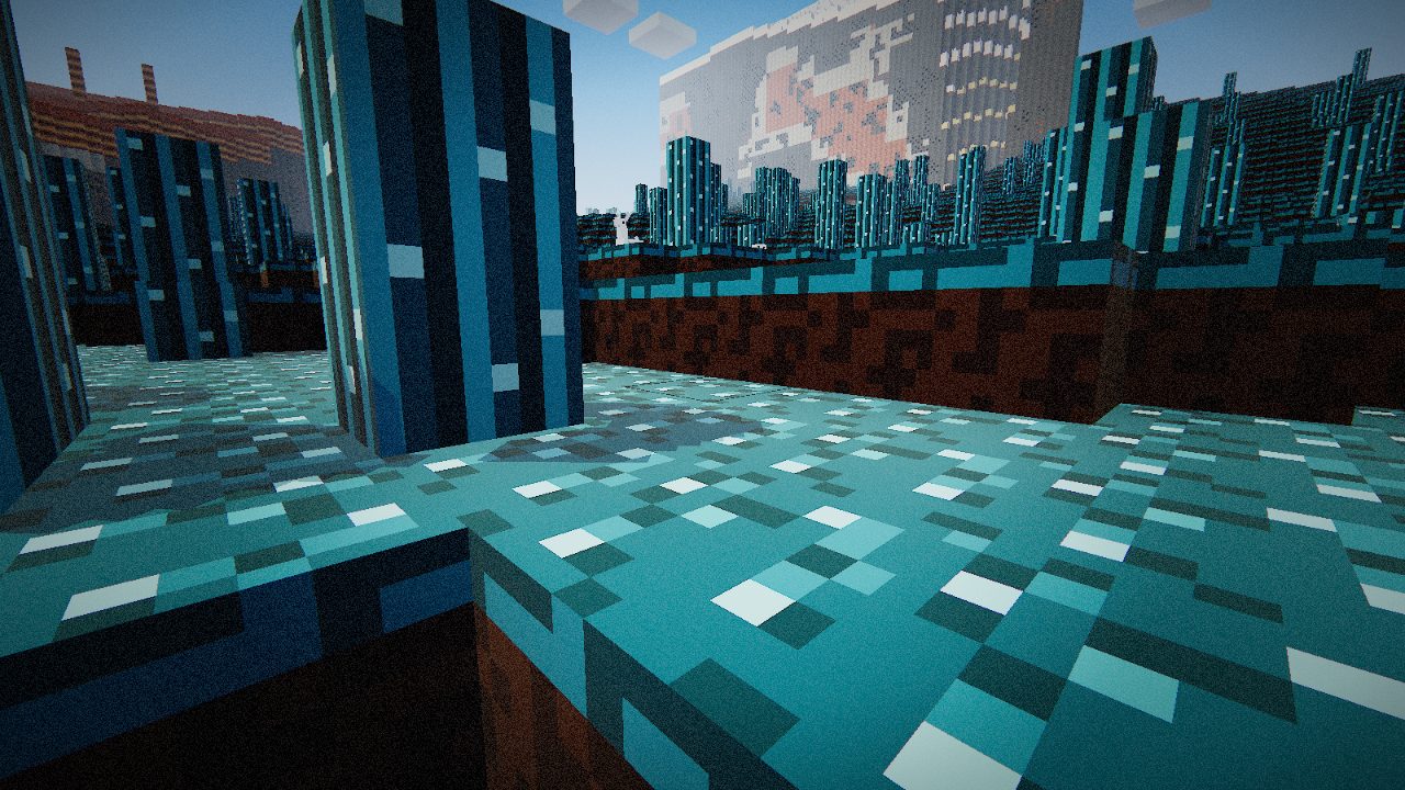 Turquoise crystal fields with glassy spires